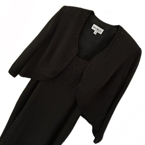 Karen Miller Women's Formal Evening Black Maxi Dress & Jacket 2 Pc Set Size 16 - Picture 2 of 10